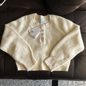 & Other Stories Button Up Cream Sweater NWT Size M